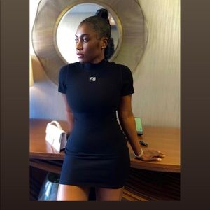 Alexander Wang Black High-Neck Mini Dress